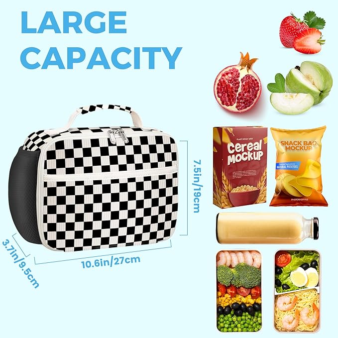 RLGPBON Lunch Bag for Women Cute Corduroy Lunch Tote Bags Reusable Lunch Tote Handbags Leakproof Thermal Cooler Lunch Case Large Capacity Lunch Box for Girls School Travel Picnic