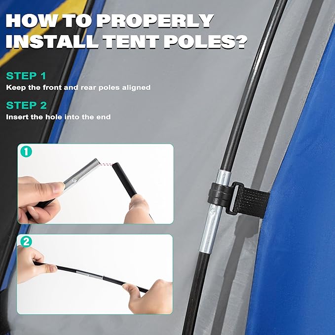 Pickup Truck Tent, Waterproof PU2000mm Double Layer for 6.5 FT Truck Bed, Portable Bed Tent for Camping, Blue