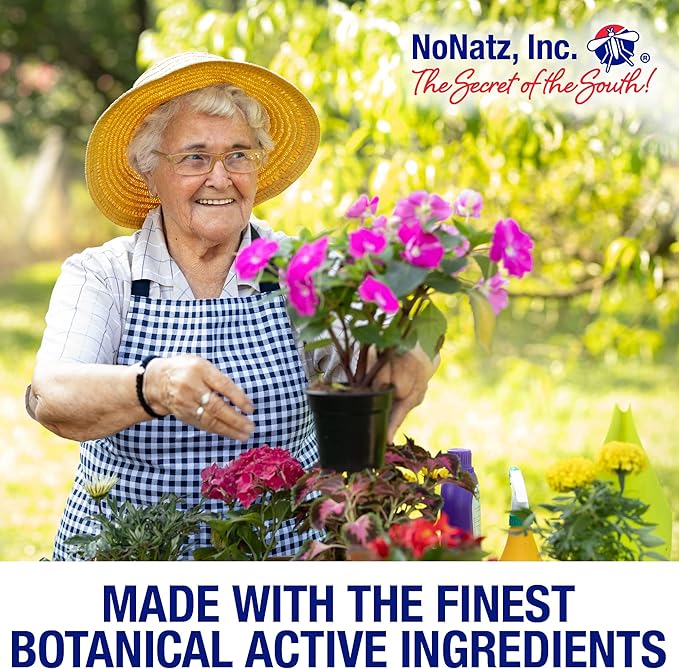 No Natz Botanical Bug Repellant, Effective for Gnat, Mosquito, and Biting Flies, Hand-Crafted and DEET-Free, Non-Greasy Formula, Made in The USA, 4 Ounce Spray Bottle, 2-Pack
