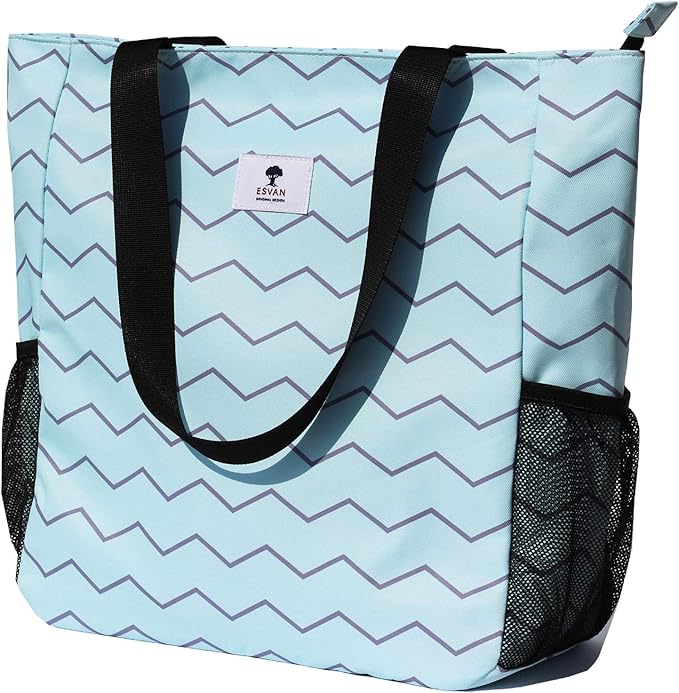 ESVAN Original Floral Water Resistant Large Tote Bag Shoulder Bag for Gym Beach Travel Daily Bags Upgraded