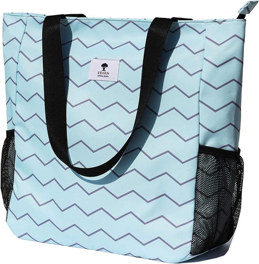 ESVAN Original Floral Water Resistant Large Tote Bag Shoulder Bag for Gym Beach Travel Daily Bags Upgraded