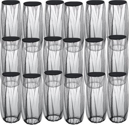 Sintege 18 Pcs Mosquito Head Net Black Mosquito Mesh Net Face Neck Fly Netting Hood Protecting Net Cover Wearable Mosquito Face Net for Bugs Insect Mosquito Net Hat for Outdoor Hiking Camping Walking