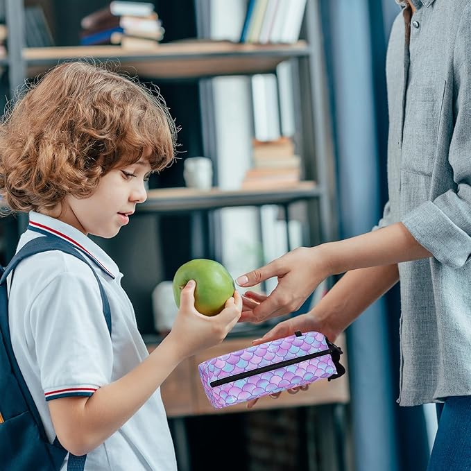 Cerbonny Freezable Cooler Bag for Work/School/Travel - Kids/Adult Size, Fit Snacks & Yogurt - Purple Fish Design