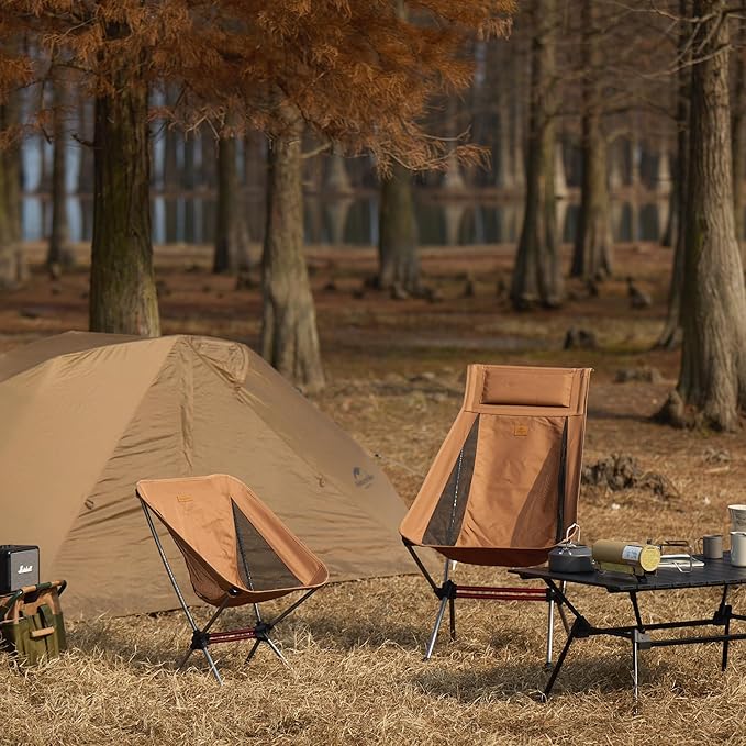 Naturehike YL08 Ultralight Camping Chair, 2.12 LBS Portable Backpacking Chair with Anti-Sinking Feet, Lightweight Compact Collapsible Camp Chair Folding Hiking Chair