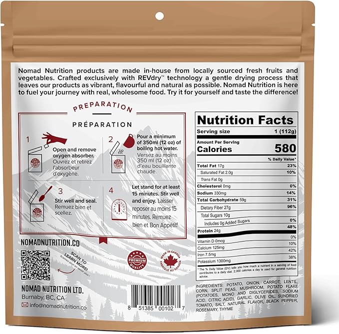 – Irish Shepherd’s Pie | High Energy, All Natural Ingredients | Gluten, Dairy & Palm Oil Free | Just Add Boiling Hot Water