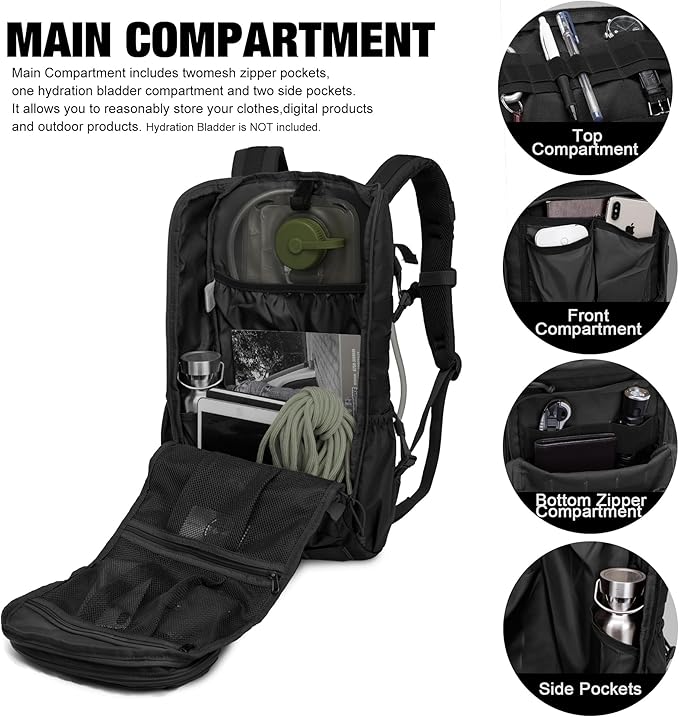 Mardingtop Tactical Backpacks Molle Hiking daypacks for Motorcycle Camping Hiking Military Traveling,25L Backpack