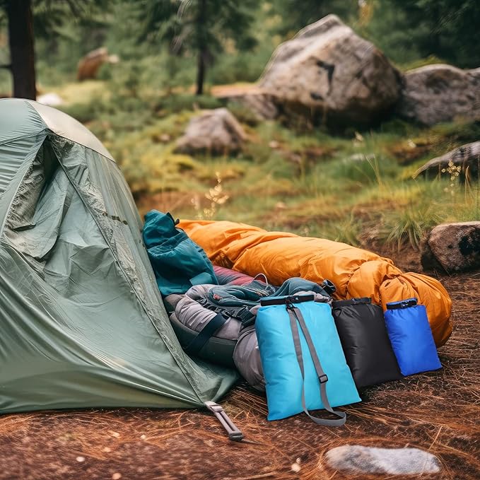 Shappy 12 Pcs Waterproof Dry Bag Set 6 Sizes Lightweight Sacks and Long Adjustable Shoulder Strap Outdoor Water Proof Keep Gear Dry Bag Stuff Sacks for Backpacking, Boating, Hiking, Camping (Bright)