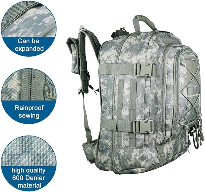 Tactical Backpack Military Army Daypack - Assault Pack for Men Molle Backpacks Bug Out Bag 3 Day Pack for Hiking