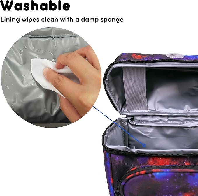 J World Corey Kids Lunch Bag. Insulated Lunch-Box for Boys Girls, Galaxy