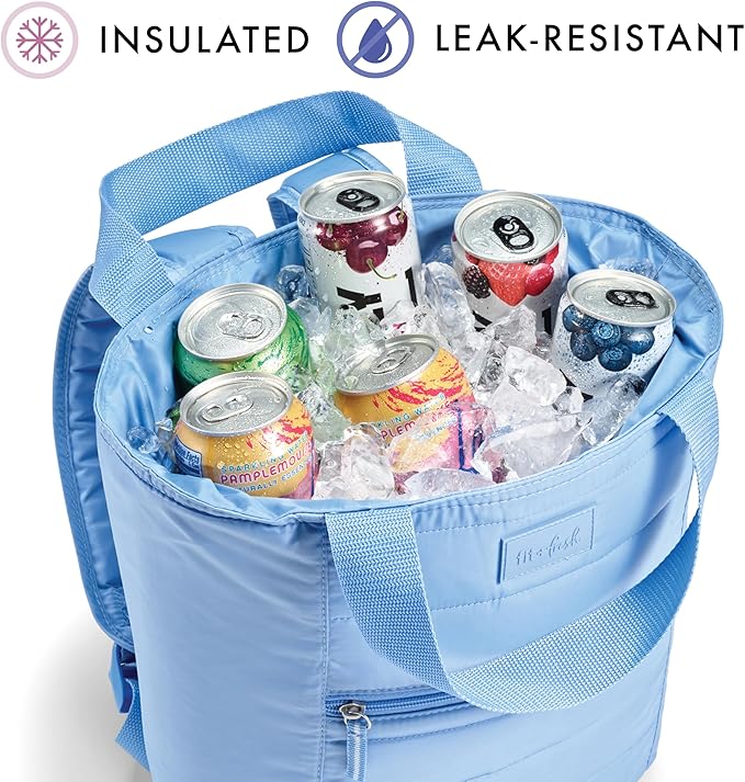 Fit & Fresh Carefree Cooler Collection – Insulated, Leakproof, Water-Resistant Tote & Mini Sling Bag for Summer Pool & Travel