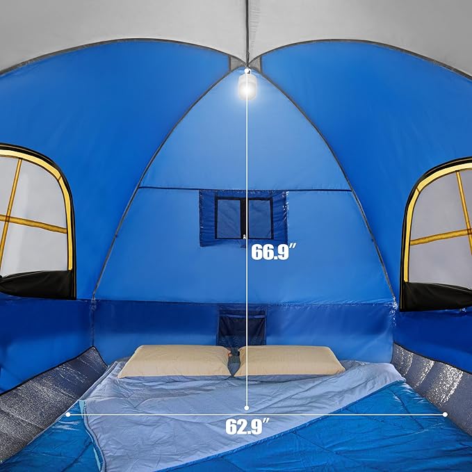 Pickup Truck Tent, Waterproof PU2000mm Double Layer for 6.5 FT Truck Bed, Portable Bed Tent for Camping, Blue