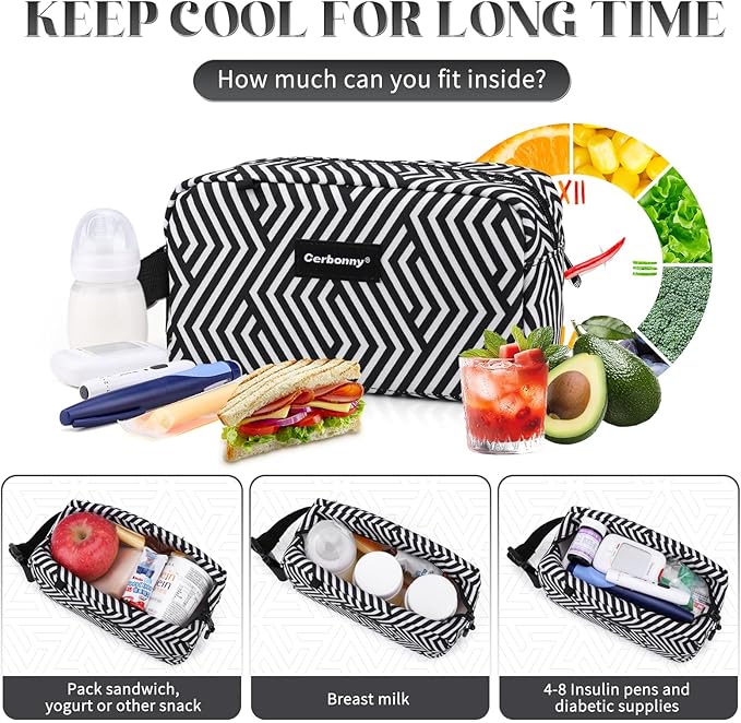 Freezable Lunch Bag,Freezable Snack Bag,Mini Cooler Bag for Travel/Work/School,Small Insulated Bag,Small Cooler Lunch Box with Ice Packs,Insulated Snack Bag,Freezable Snack Box with Handle Buckle