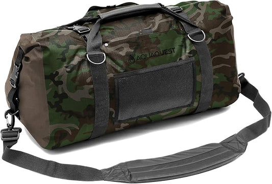 AquaQuest White Water Duffel - 100% Waterproof, Heavy Duty, Versatile, Comfortable - Durable Protective Dry Bag for Travel, Sport, Motorcycle, Boat, Fishing - 50, 75, or 100 L