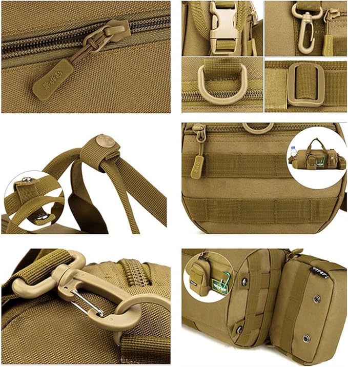 Huntvp Tactical Duffle MOLLE Handbag Gear Military Travel Carry On Shoulder Bag Small Valise