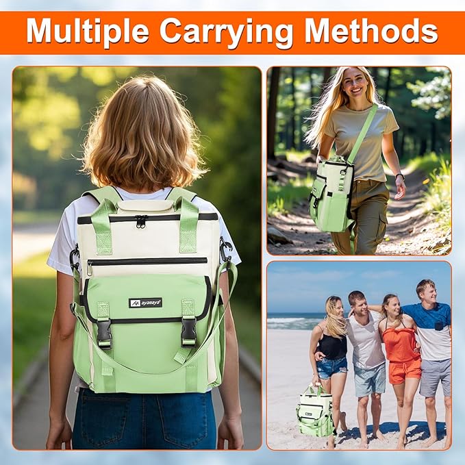 Cooler Backpack, 36 Cans Insulated & Leak Proof Backpack Cooler for Women, Stylish & Portable & Waterproof Cooler Bag, Soft Ice Chest Lunch Box for Beach Picnic Outdoor Travel Work