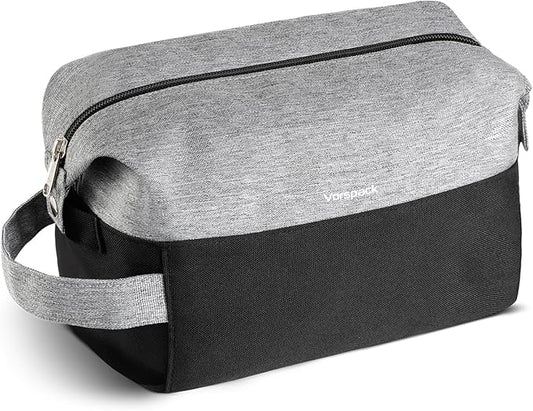 Vorspack Travel Toiletry Bag for Men - Lightweight Mens Toiletry Travel Bag Water Resistant Dopp Kit Shaving Bag for Skincare Toiletries Bathroom Gifts - Black