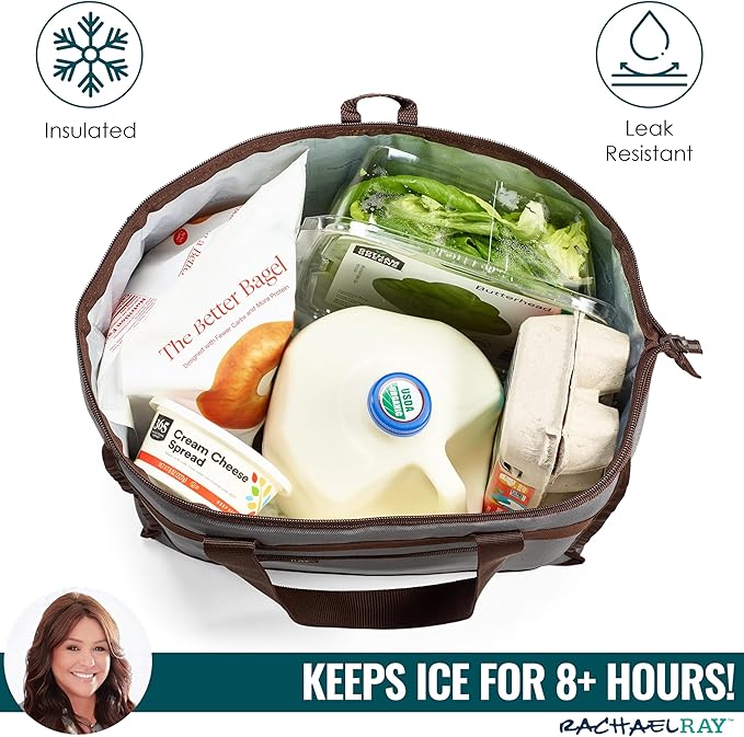 Rachael Ray Chillout Soft Sided Cooler Bag - Insulated, Leak Proof, Portable for Travel