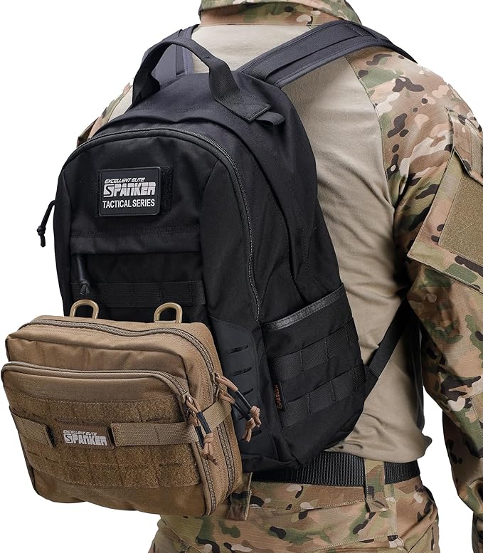 EXCELLENT ELITE SPANKER Tactical Molle Admin Pouch Utility Organizer EDC Medical Bag Utility EDC Tool Pouch with Shoulder Strap Attachment Pouches Waist Bag