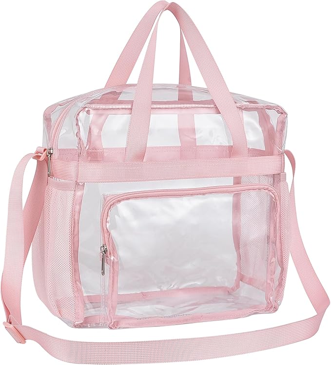 USPECLARE Clear Tote Stadium Approved, Security Travel & Gym Clear Bag for Work Sports Games Concerts