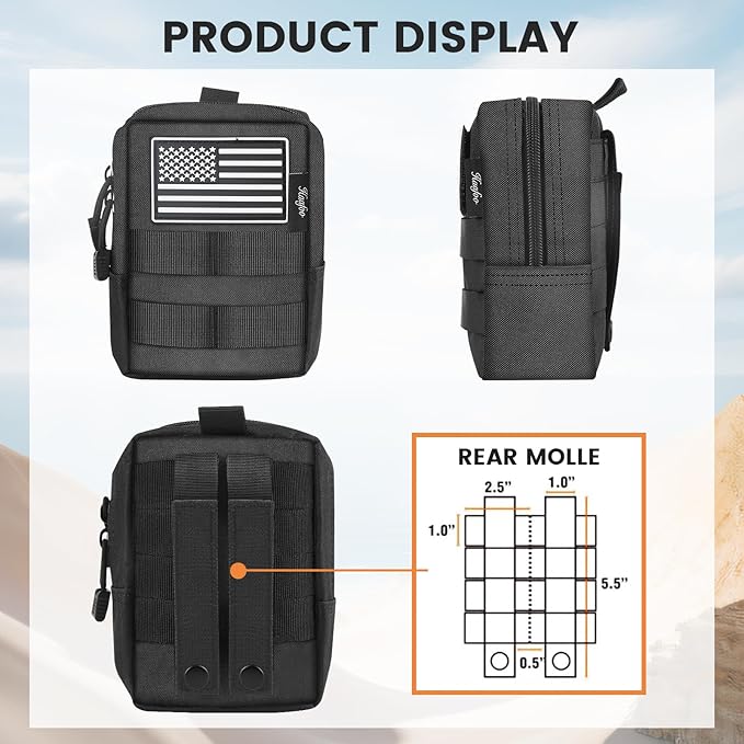 Molle Pouch, Compact Water Resistant Tactical EDC Utility Pouch Tear-Resistant Tactical Organizer Gear Pouch