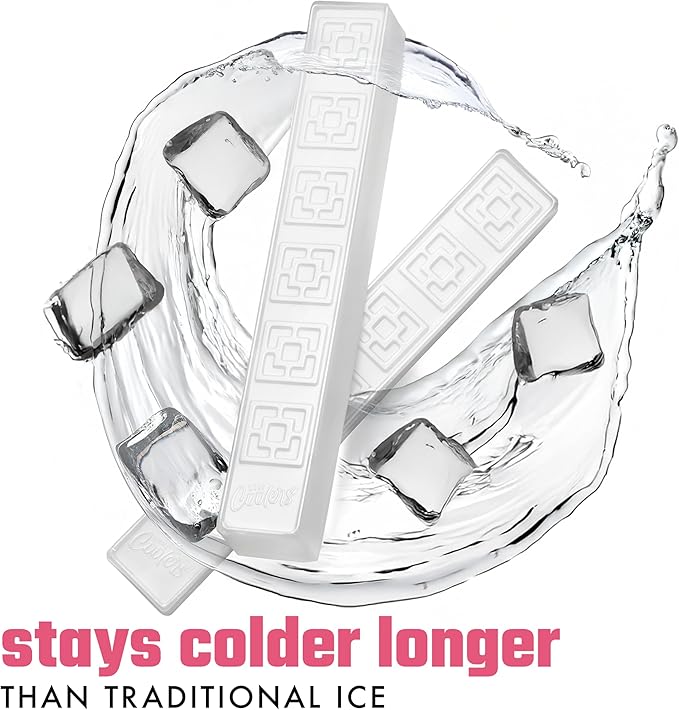 Cool Coolers XL Fashion Ice by Fit + Fresh, 4pk Ice Packs for Coolers, Freezer Packs for Lunchboxes, Pearl White