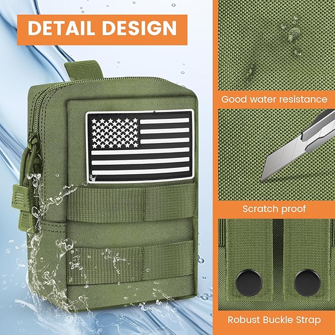Molle Pouch, Compact Water Resistant Tactical EDC Utility Pouch Tear-Resistant Tactical Organizer Gear Pouch
