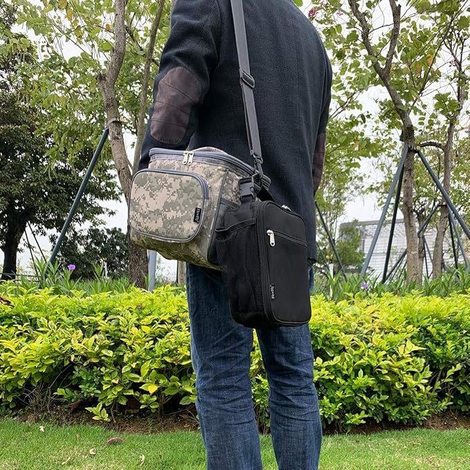 FlowFly Kids Lunch Box Insulated Letter Print Soft Bag Mini Cooler Back to School Thermal Meal Tote Kit for Girls, Boys, Black