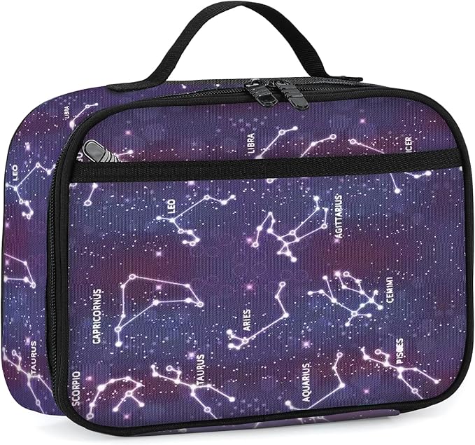 rickyh style Lunch Box with Padded Liner, Spacious Insulated Lunch Bag Durable Thermal Lunch Cooler Pack with Strap for Boys Girls Adults School Sports Beach Picnic Work Camp,2 Pocket (LBXINGZUO)