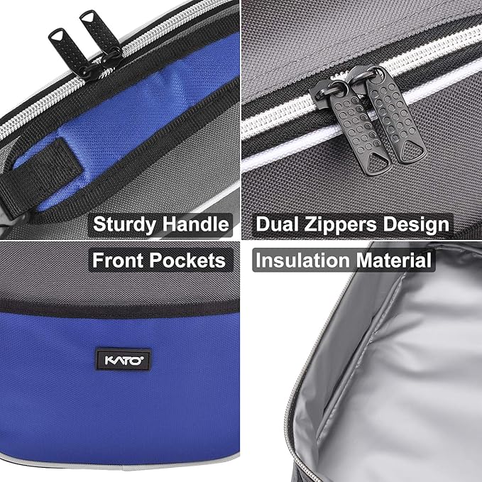 Insulated Lunch Box for Men Women, Portable Thermal Small Lunch Bag for Office Work Picnic, Reusable Compact Lunchbox Cooler Tote for Adults,Blue