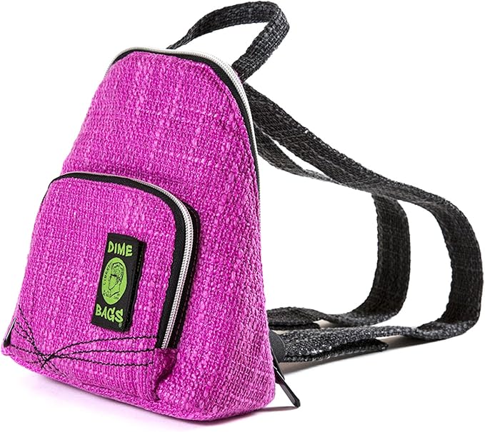 DIME BAGS - Club Kid Backpack - Stylish Mini Backpack with (Hemp Material, Magenta)