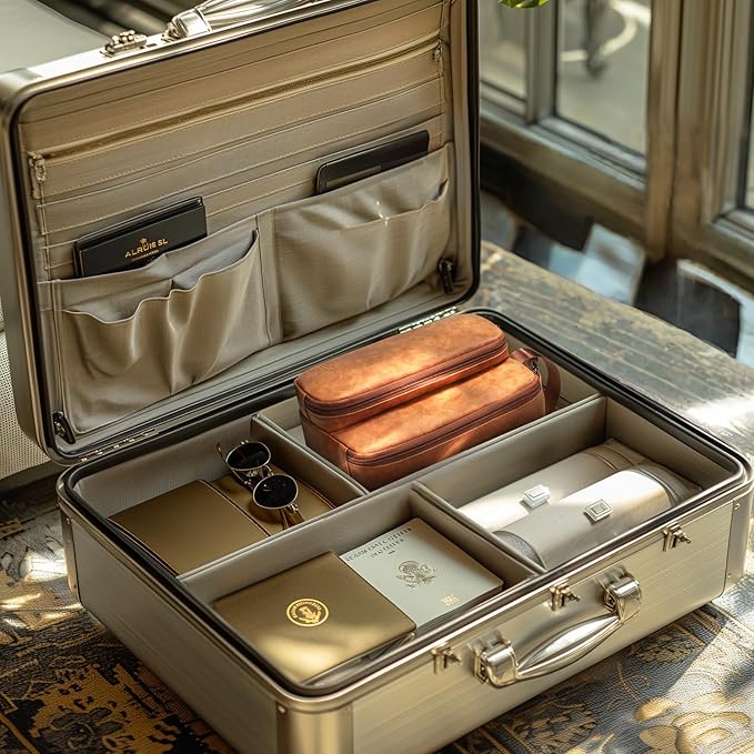 Toiletry Bag for Men, Travel Toiletry Bag Travel Essentials, Dopp Kit Water-resistant Shaving Bag, Bathroom Bag Toiletries Organizer, Brown(PU Leather)