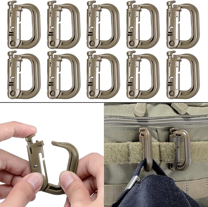BOOSTEADY 36PCS Attachments for Tactical Backpack Vest Belt,D-Ring Grimloc Locking Gear Clip, Web Dominator Elastic Strings, Strap Management Tool Buckle,Hydration Tube Clips,Key Ring,MOLLE Bag