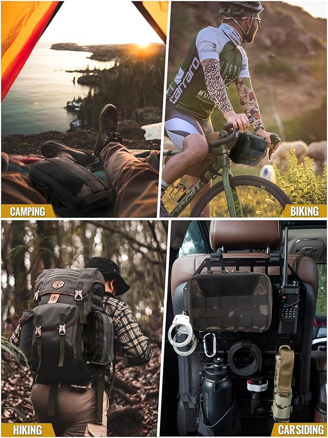OneTigris MOLLE Pouch, Tactical Admin Pouch Belt EDC Tool Organizer Zippered Utility Waist Pack 7.5"x5"x2"