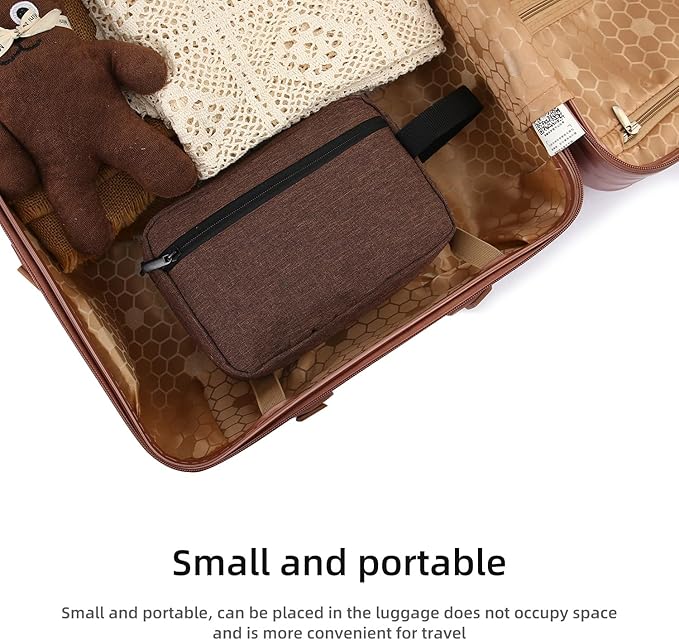 Travel Toiletry bag Toiletry bag for women men Hanging toiletry bag Cosmetic bag Travel accessories for Women Men (Brown)