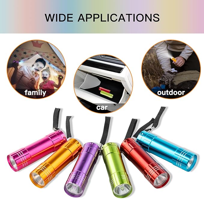 KunHe 120 Pack Small Mini Cheap Flashlights for Kids Bulk with Batteries Aluminum LED Bulk Flashlight for Party Favor Camping Emergency Power Outage Gift to Operation Christmas Child Items Bulk Gift