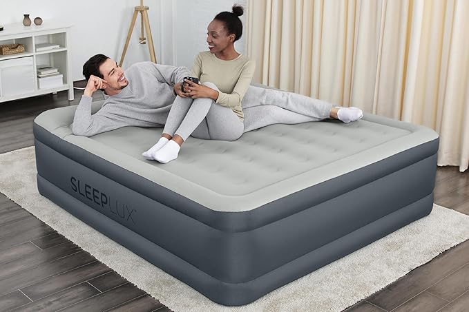 SleepLux Durable Inflatable Air Mattress with Built-in Pump, Pillow and USB Charger