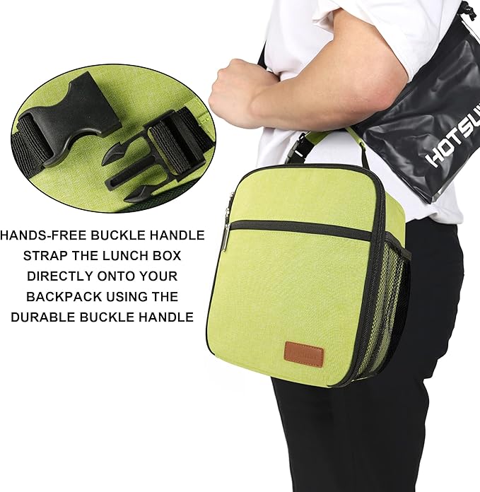 Femuar Lunch Box for Men Women Adults Small Lunch Bag for Office Work Picnic - Reusable Portable Lunchbox, Green