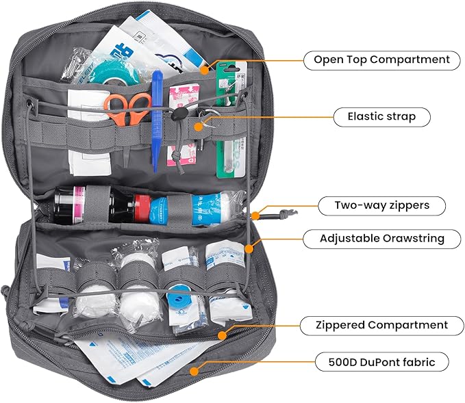 EXCELLENT ELITE SPANKER Tactical Molle Admin Pouch Utility Organizer EDC Medical Bag Utility EDC Tool Pouch with Shoulder Strap Attachment Pouches Waist Bag