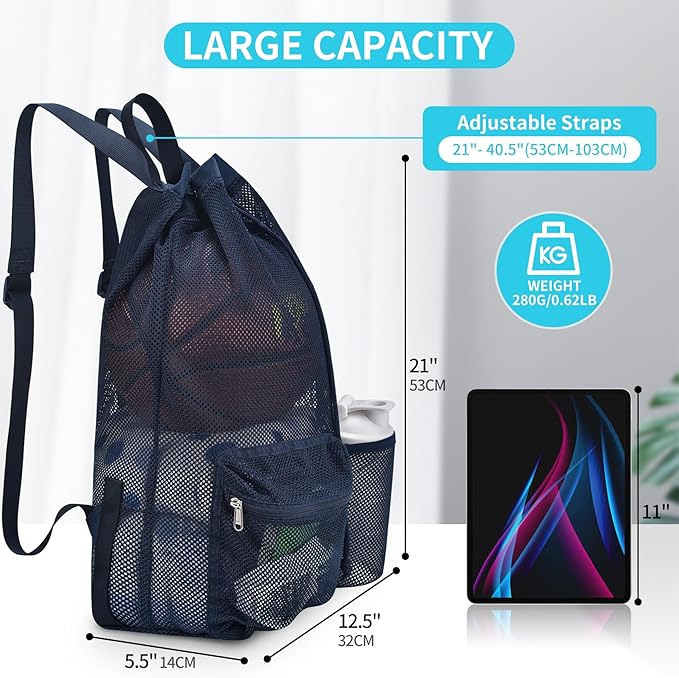 Mildbeer Large Drawstring Backpack for Men Women Athletic Gym Sports Workout Beach Swimming Commuting Travel