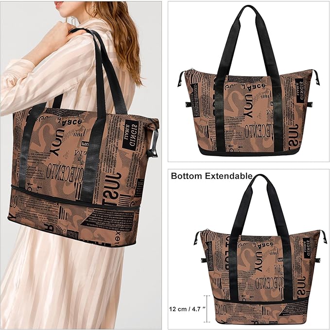 Womens Travel Duffel Bag Lightweight Sport Gym Bag Waterproof Weekender Overnight Bag with Wet and Dry Separation Pocket for Gym Training Yoga Fitness Swimming