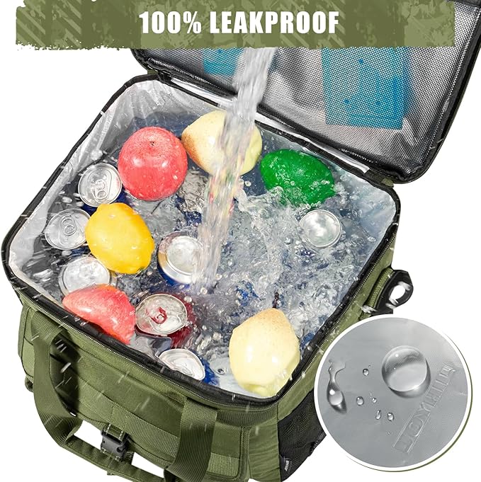 JOYHILL Lunch Box for Men, 40 Cans Large Insulated Lunch Bag, Leakproof Portable Cooler Bag with Shoulder Strap for Camping, Beach, Outdoor, Picnic, Food Delivery 30L,Grey