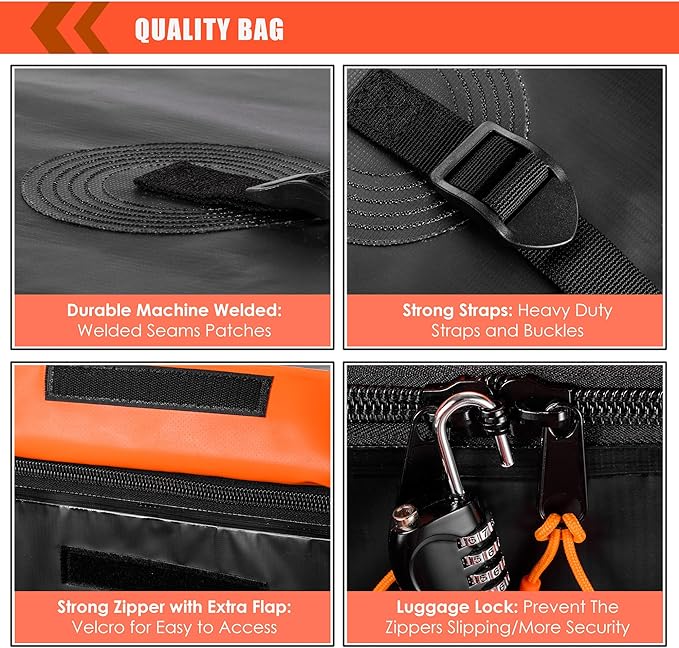 MeeFar Hitch Mount Cargo Carrier Bag Soft Shell 100% Waterproof 15 Cubic Feet (58" 19" 24") Include 8 Reinforced Straps for Truck Pickup All Vehicle with Steel Cargo Basket