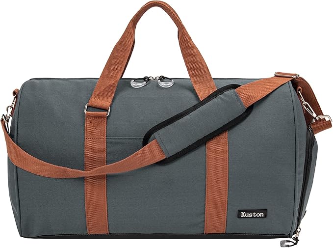 Kuston Sports Gym Bag with Shoe Compartment&Wet Pocket,Travel Duffel bag,Weekend Bag,Workout Bag Suitable for Men and Women