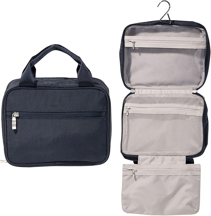 Baggallini Unisex's Hanging Travel Toiletry Kit-Lightweight 6x10 Inch Makeup Bag Toiltery