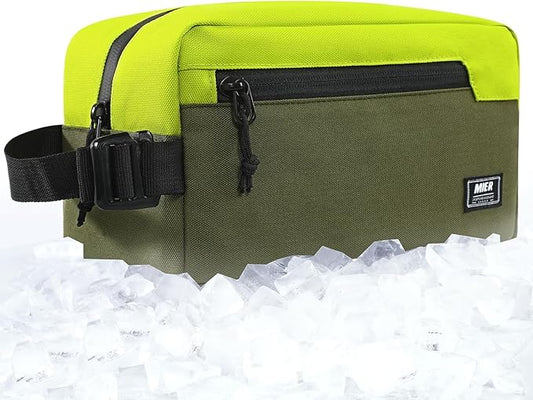MIER Freezable Snack Bags Small Frozen Mini Cooler Lunch Bag Freezer Insulated Pouch for Kids Adults Work School Travel On-the-go, Green/Olive