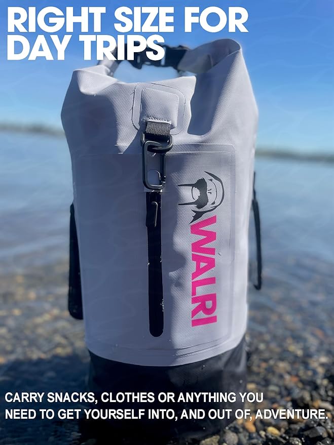 WALRI 20L Waterproof day pack for Sports, Surf, Turf and Dirt (Black)