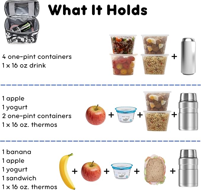 J World Corey Kids Lunch Bag. Insulated Lunch-Box for Boys Girls, Camo