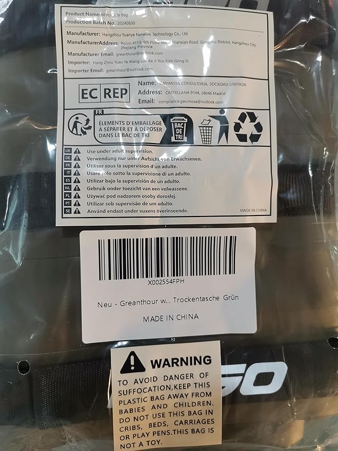 Waterproof Duffle & Luggage Tail Bag Saddle Bags, 20L Large Storage Space, for Motorcycle Back Seat, Dry Bag - Green