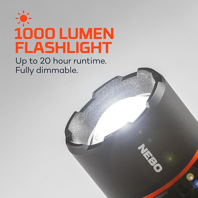 NEBO Slyde King Flashlight, Rechargeable LED Flashlight and Work Light, Bright, Durable, Everday Carry & Camping Flashlight with 4 Light Modes, C.O.B. Work Light and Magnetic Base