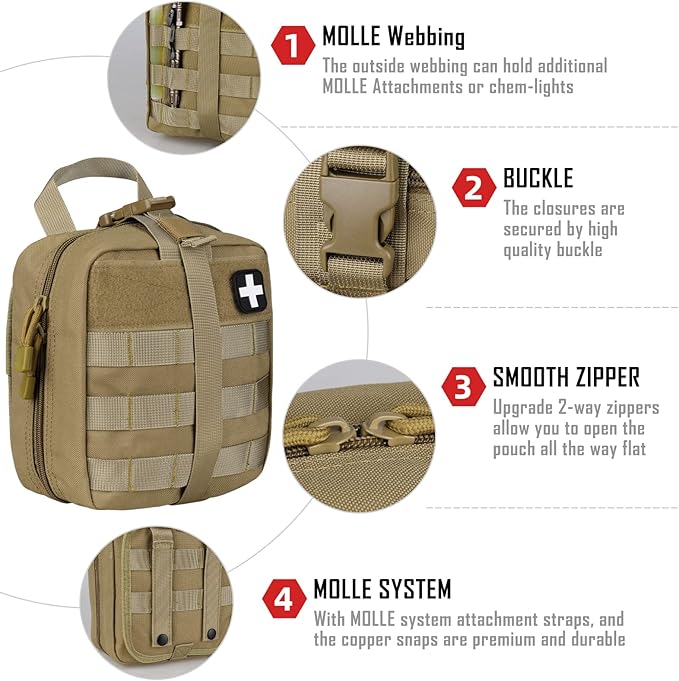 First Aid Bag Empty Medical Ifak Pouch Molle EMT Pouches Rip-Away Tactical Military Trauma Emergency Medic Bag